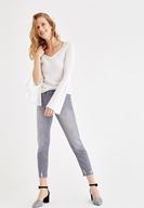 Bayan Gri Orta Bel Cigarette Pantolon