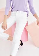 Bayan Beyaz Orta Bel Cigarette Pantolon