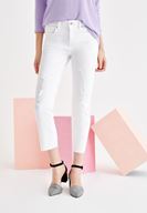 Bayan Beyaz Orta Bel Cigarette Pantolon