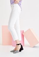 Bayan Beyaz Orta Bel Cigarette Pantolon