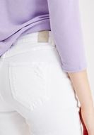 Bayan Beyaz Orta Bel Cigarette Pantolon