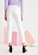 Bayan Beyaz Orta Bel Cigarette Pantolon