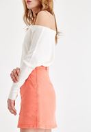 Women Orange Skirt with Button Details