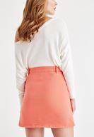 Women Orange Skirt with Button Details