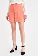 Women Orange Skirt with Button Details