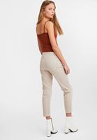Bayan Krem Düşük Bel Slim Boyfriend Pantolon