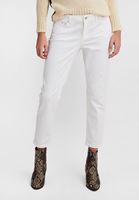 Bayan Beyaz Düşük Bel Slim Boyfriend Pantolon