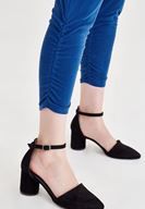 Bayan Lacivert Yumuşak Dokulu Büzgü Detaylı Pantolon