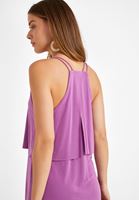 Bayan Lila Yumuşak Dokulu V Yaka Elbise