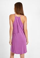 Bayan Lila Yumuşak Dokulu V Yaka Elbise