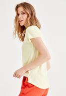 Bayan Sarı U Yaka Basic Tişört