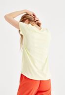 Bayan Sarı U Yaka Basic Tişört