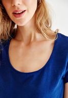 Bayan Lacivert U Yaka Basic Tişört