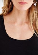 Bayan Siyah Kalın Askılı Pamuk Atlet