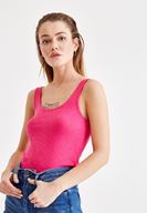 Bayan Pembe Kalın Askılı Pamuk Atlet