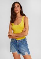 Bayan Sarı Kalın Askılı Pamuk Atlet