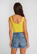 Bayan Sarı Kalın Askılı Pamuk Atlet