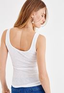 Bayan Beyaz Kalın Askılı Pamuk Atlet