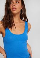 Bayan Mavi Kalın Askılı Pamuk Atlet