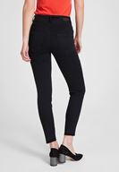 Bayan Siyah Yüksek Bel Dar Paça Çift Düğme Detaylı Pantolon