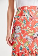 Bayan Çok Renkli Çiçek Baskılı Etek