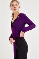 Bayan Mor Bağlama Detaylı Kruvaze Bluz
