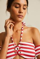 Bayan Çok Renkli Çizgili Bikini