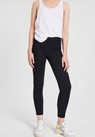 Bayan Siyah Düşük Bel Detaylı Tayt Pantolon