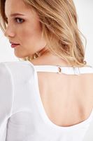 Bayan Beyaz Sırt Detaylı Uzun Kollu Tişört