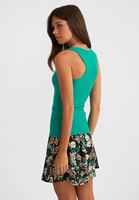 Bayan Yeşil U Yaka Kalın Askılı Bluz