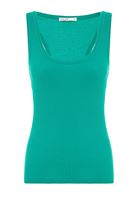 Bayan Yeşil U Yaka Kalın Askılı Bluz