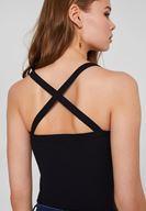 Bayan Siyah Sırtı Çapraz Askılı Bluz