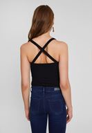 Bayan Siyah Sırtı Çapraz Askılı Bluz