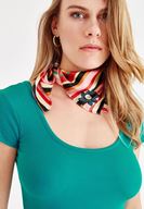 Bayan Yeşil U Yaka Pamuk Tişört