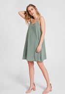 Bayan Yeşil Çift Askılı Elbise