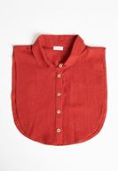 Bayan Bordo Keten Gömlek Yakası