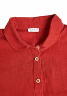 Bayan Bordo Keten Gömlek Yakası