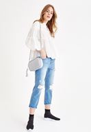 Bayan Gümüş Püskül Detaylı Askılı Çanta