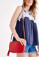 Bayan Kırmızı Püskül Detaylı Askılı Çanta