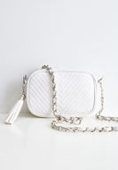 Bayan Beyaz Püskül Detaylı Askılı Çanta