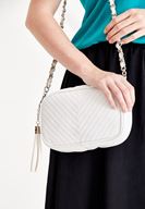 Bayan Beyaz Püskül Detaylı Askılı Çanta