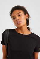 Bayan Siyah Kısa Kollu Basic Tişört