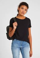 Bayan Siyah Kısa Kollu Basic Tişört