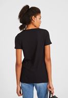 Bayan Siyah Kısa Kollu Basic Tişört