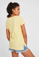 Bayan Sarı Kısa Kollu Basic Tişört