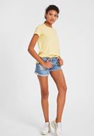 Bayan Sarı Kısa Kollu Basic Tişört