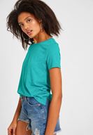 Bayan Yeşil Kısa Kollu Basic Tişört