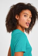 Bayan Yeşil Kısa Kollu Basic Tişört