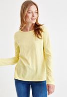 Bayan Sarı Basic Uzun Kollu Tişört