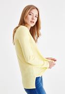 Bayan Sarı Basic Uzun Kollu Tişört